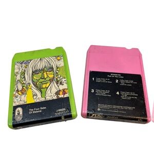 Vintage Retro 1970s 8 Track Music‎ Tapes Pink & Green